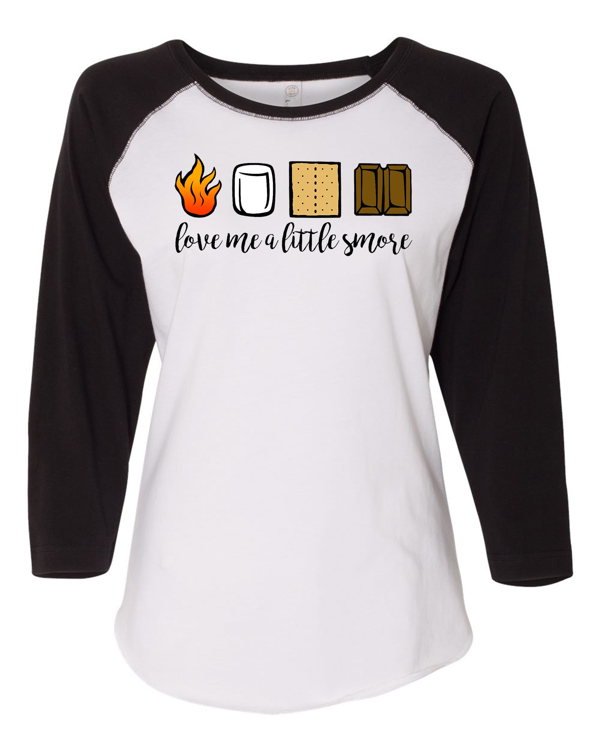 Love Me A Little Smore Valentine's Day Women's Raglan 3/4 Sleeve Shirt Vintage - Picture 10 of 12