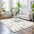 thumbnail image 4 of Rustic Fish Hook Washable Area Rugs 2.7'x5', Minimalist Colored Fishing Bait Modern Art Washable Throw Living Room Rug Non-Slip Sturdy Edge Binding Carpet for Indoor Entryway Bedside Kitchen, 4 of 9