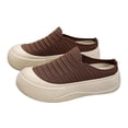 thumbnail image 2 of Viluyesy Women's Platform Sneakers Chunky Slip On Comfortable Breathable Knit Walking Shoes Non Slip Casual Flats Coffee Size 8, 2 of 9