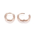 thumbnail image 3 of 304 Stainless Steel Huggie Hoop Earrings with 316 Surgical Stainless Steel Pin Ion Plating(IP) Ring Rose Gold 12x2mm 12 Gauge Pin: 0.9mm, 3 of 3