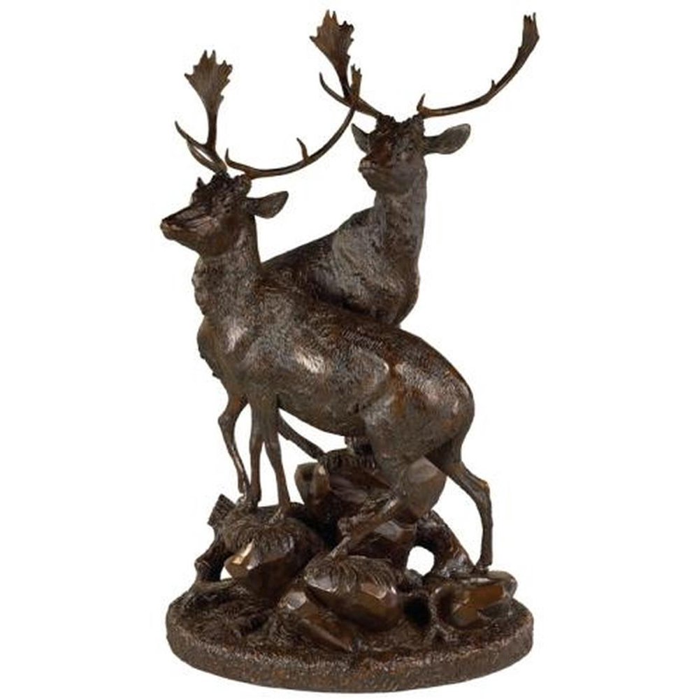 wooden deer sculpture