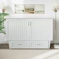 thumbnail image 6 of AFI Nantucket Queen Solid Wood Murphy Bed Chest with Mattress, Drawer & Charger in White, 6 of 22