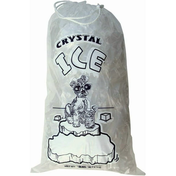 20 lb Ice Bags with Drawstring 13 in x 23 in x 1.85 mil Pack of 250 Heavy Duty Commercial Grade