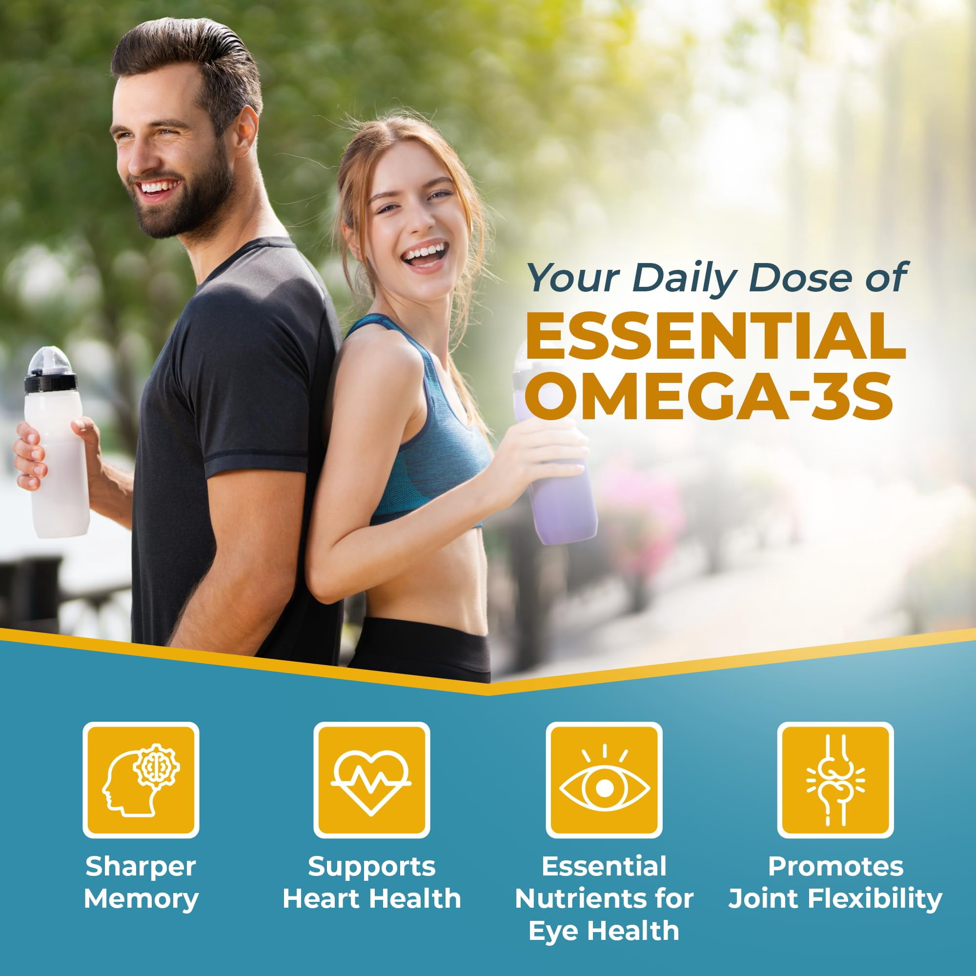 MacuHealth Omega 3 Fish Oil - Eye & Heart Health Supplement with 1100mg DHA, 1100mg EPA - Natural Triglyceride Formula, Gluten-Free - Environmentally Sustainable Resources - 120 Softgels