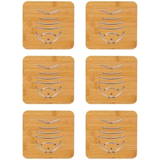 Cojín para platos con aislamiento térmico de bambú y madera Cojín para cuencos Cojín para mesa Cojín para ollas