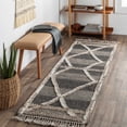 thumbnail image 5 of Hauteloom Yuxel Wool Living Room, Bedroom Area Rug - Bohemian Transitional - High Pile - Gray, Black, Cream - 2' x 3', 5 of 14