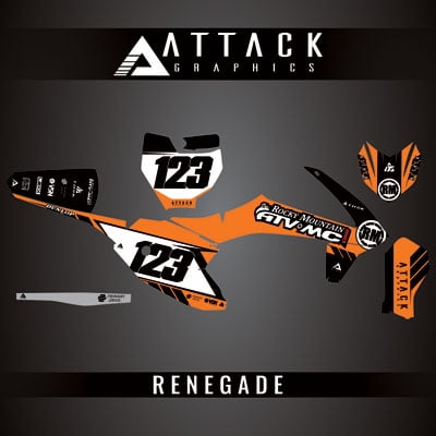 Attack Graphics Custom Renegade Complete Bike Graphics Kit for KTM 50 SX Mini 2022
