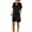 Black, variant on JULMCOMO Cotton Linen Rompers for Women V Neck Button Down Loose Fit Casual Jumpsuits Short Sleeve Tie Waisted Summer Overalls with Pockets Beige M