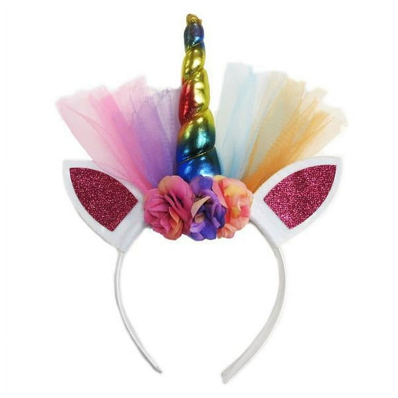 Wenchoice Rainbow Unicorn Flower Head Band One Size