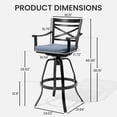 thumbnail image 5 of Crestlive Products Cast Aluminum Outdoor Swivel Bar Stools Set of 2, Heavy Duty Patio Bar Height Chairs with Sunbrella Cushions, All-Weather Outdoor Bar Chairs (Denim Blue), 5 of 9