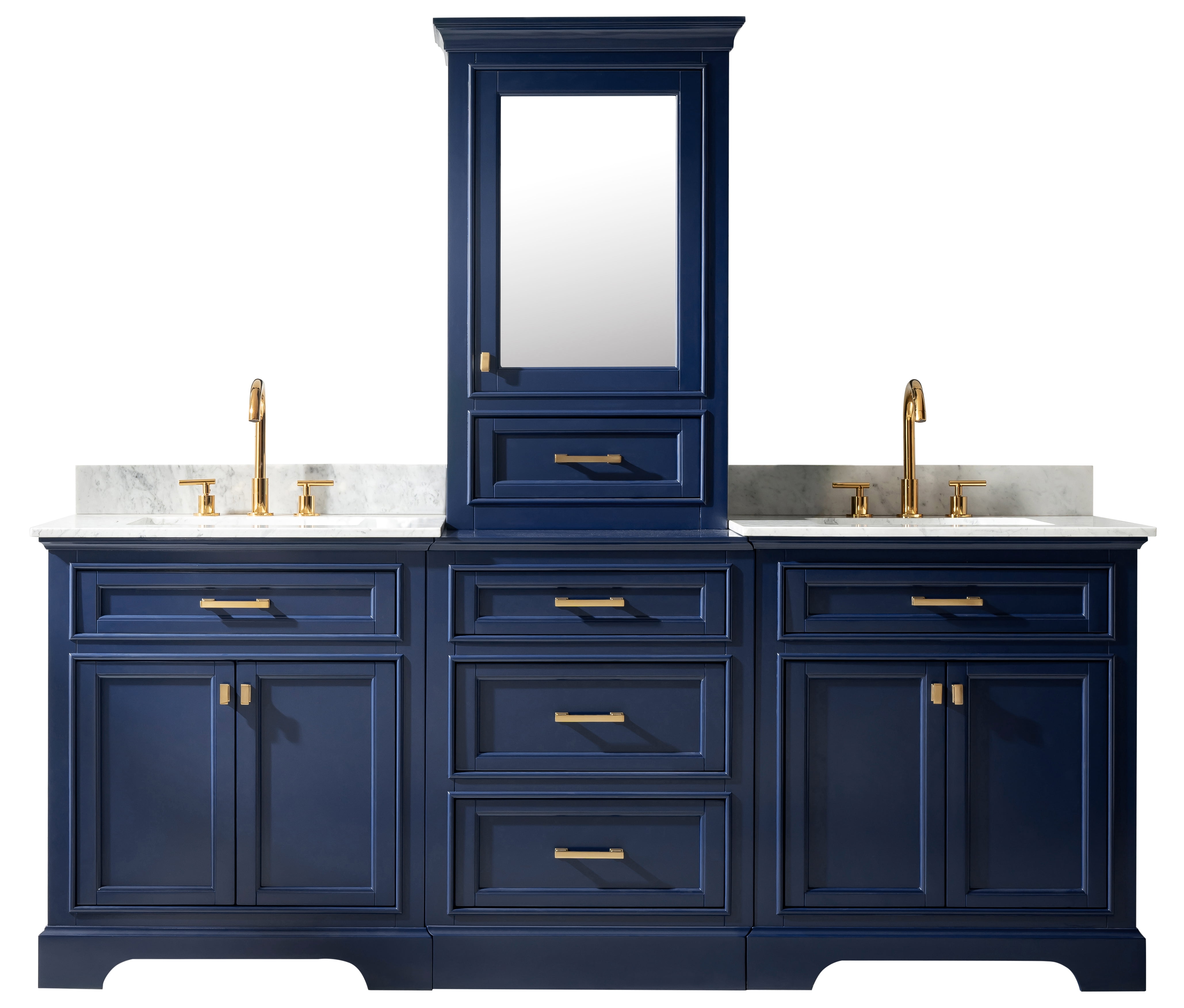 Milano 84" Double Sink Bathroom Vanity Modular Set in Blue Walmart