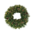 thumbnail image 2 of Northlight Pre-Lit Yorkville Pine Artificial Christmas Wreath - 24" - Clear Lights, 2 of 2