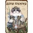 thumbnail image 1 of (9) Serie Pesca Gatos Planos 30 * 40 Cm Con Pintura Hojalata Rectangular, 1 of 9