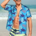 thumbnail image 4 of Uemuo Ornamental Turtles Printed Regular Fit Short Sleeve Casual Hawaiian Shirt for Men,Aloha shirt,Tropical shirt,Floral print shirt,Vacation Beach shirt-3X-Large, 4 of 9