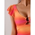 thumbnail image 4 of Traje de baño de una pieza para mujer con control de barriga y volantes para adelgazar, 4 of 5