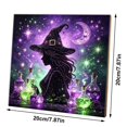 thumbnail image 3 of Halloween Witch 3D Pearl Diamond Art Kit Full Drill Shaped Rhinestone Painting for Adults Beginners Gothic Silhouette Moon Star Wall Decor Holiday Handmade Gift, 3 of 8