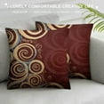 thumbnail image 3 of ERAPDAUR  Burgundy Throw Pillow Cushion Case, Floral Swirls Ivy Image Ombre Details Grunge Backdrop Flower Artwork, Modern Accent Double-Sided Digital Printing, Cream Ruby 22x22in, 3 of 5