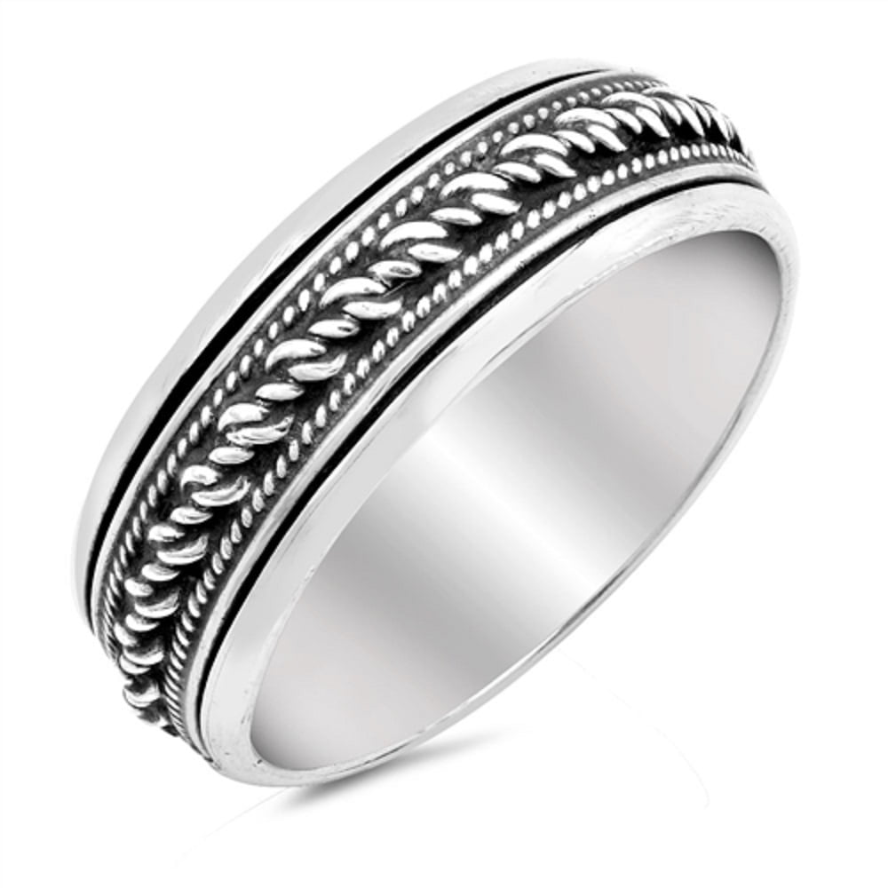 Sterling Silver Rope Bali Spinner Ring - Walmart.com