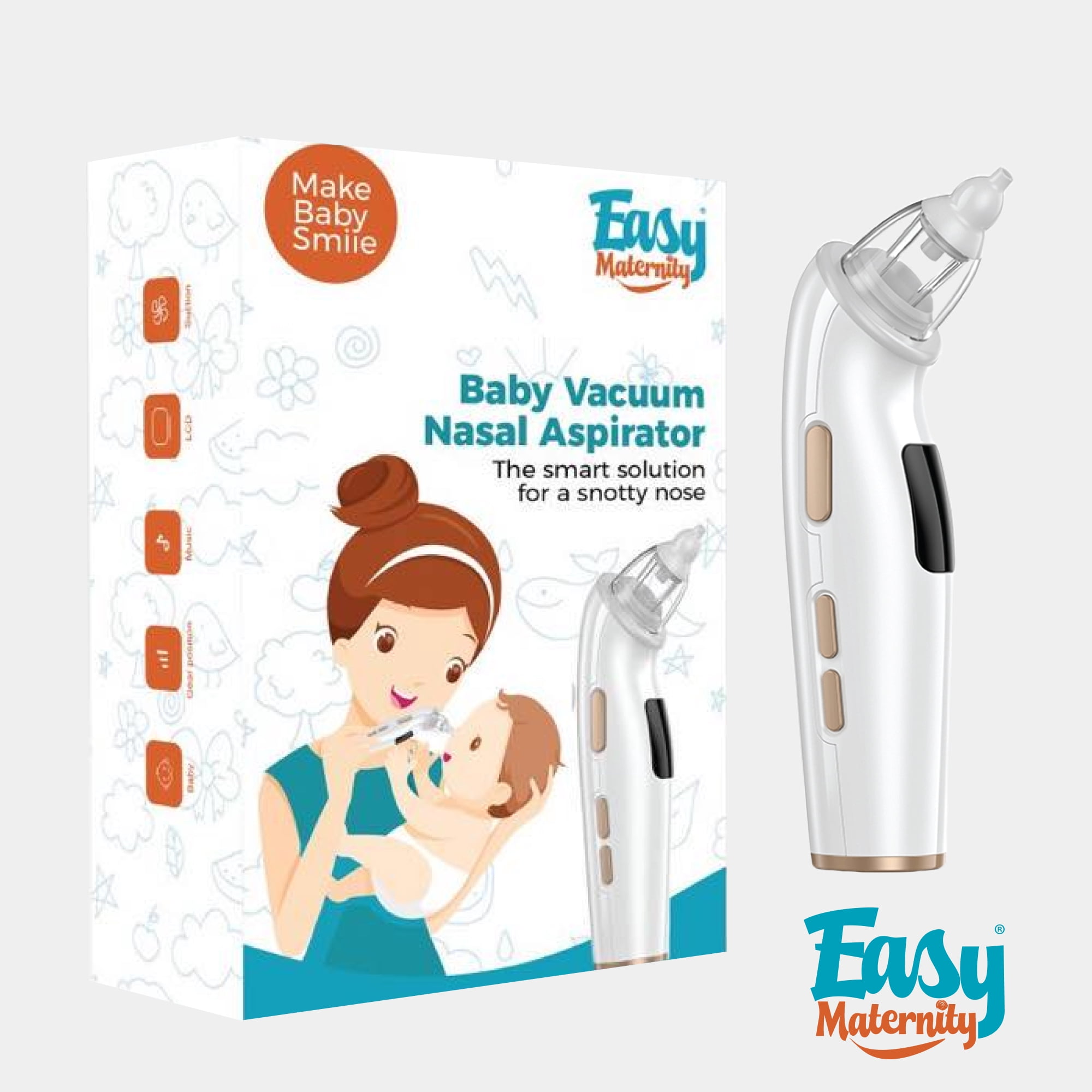 Baby Nasal Aspirator with Calming Night Light Soothing Music for Newborns, Babies and Toddlers, Soft Silicone Tips