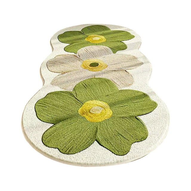 Gkeoshab Polyester carpet Flower Pattern Non Slip Washable Rugs Floor Mat Entryway Rug Non Slip Kitchen Floor Mats With Rubber Backing For Entrance Bedroom Bathroom Indoor Door Carpet For Home