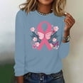 thumbnail image 5 of VKOYWKM Breast Cancer Awareness Tee Shirts Women Breast Cancer Pink Ribbon T-Shirt Long Sleeve Crew Neck Breast Cancer Tops Fall Cancer Survivor Shirt, 5 of 5