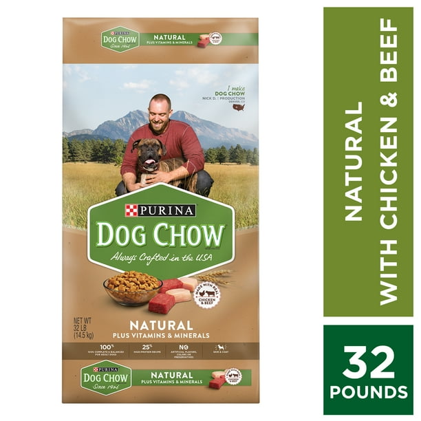 Purina Dog Chow Natural, High Protein Dry Dog Food, Natural, 32 lb. Bag