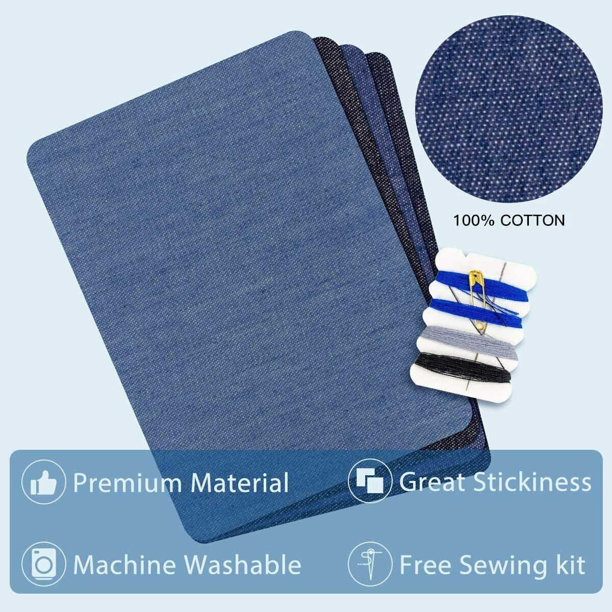 (5 pack) HTVRONT DIY 20 Pieces 3" by 4" with 4 classic colors Multi-Color Value Pack Fabric Iron-on Patches and Other Items