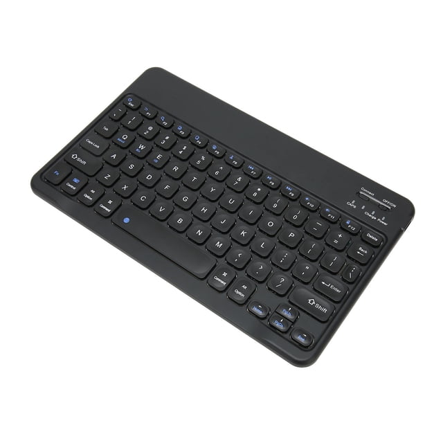 Teclado inalámbrico Bluetooth de 10 pulgadas, ultrafino, conexión estable, silencioso, resistente al agua, para tableta y portátil, color negro