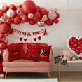thumbnail image 5 of Valentine''s Day Pillow Covers 18x18 Inch Set of 2 White Hearts Decor Red Throw Pillow Covers Valentine''s Day Cushion Case Decoration for Sofa Couch 55B, 5 of 6
