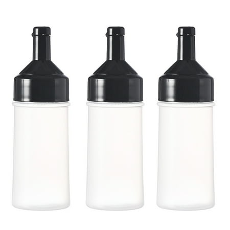 

3pcs/set With Caps Oil Condiments Easy Clean Storage Holder Squeeze Bottle PP
