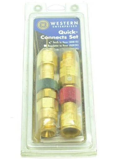 Western Enterprises Quick Connect Sets, Torch to hose, QDB11; QDB12, Fuel Gas; Oxygen/Inert Gas