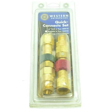 Western Enterprises Quick Connect Sets, Torch to hose, QDB11; QDB12, Fuel Gas; Oxygen/Inert Gas