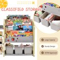 thumbnail image 5 of Kids Toy Book Storage Organizer Set with 17 Bins & 5 Bookshelves, Nursery Toy Storage Cabinet Unit, Multi-Functional Toy Storage Rack for Kids Room Living Room Playroom, Light Green, 5 of 8