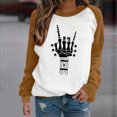 thumbnail image 3 of Blusa de manga larga con estampado de esqueleto de Halloween a la moda para mujer, suéter informal con cuello redondo, Tops, camisetas Fridja  fjkfkj6801, 3 of 6