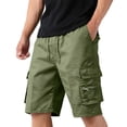 thumbnail image 2 of Zimjoy Mens Cargo Shorts Athletic Lightweight Breathable Casual Gym Work Mens Shorts Drawstring Elastic Waist Bermuda with Zipper Pockets Army Green M, 2 of 6