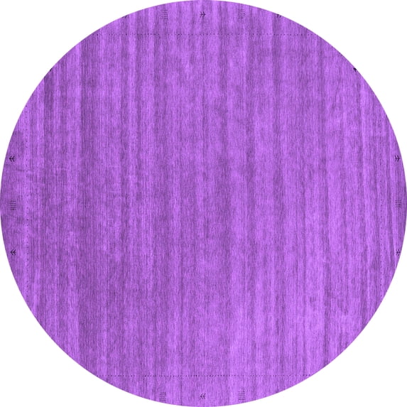 Ahgly Company Indoor Round Abstract Purple Contemporary Area Rugs, 6' Round