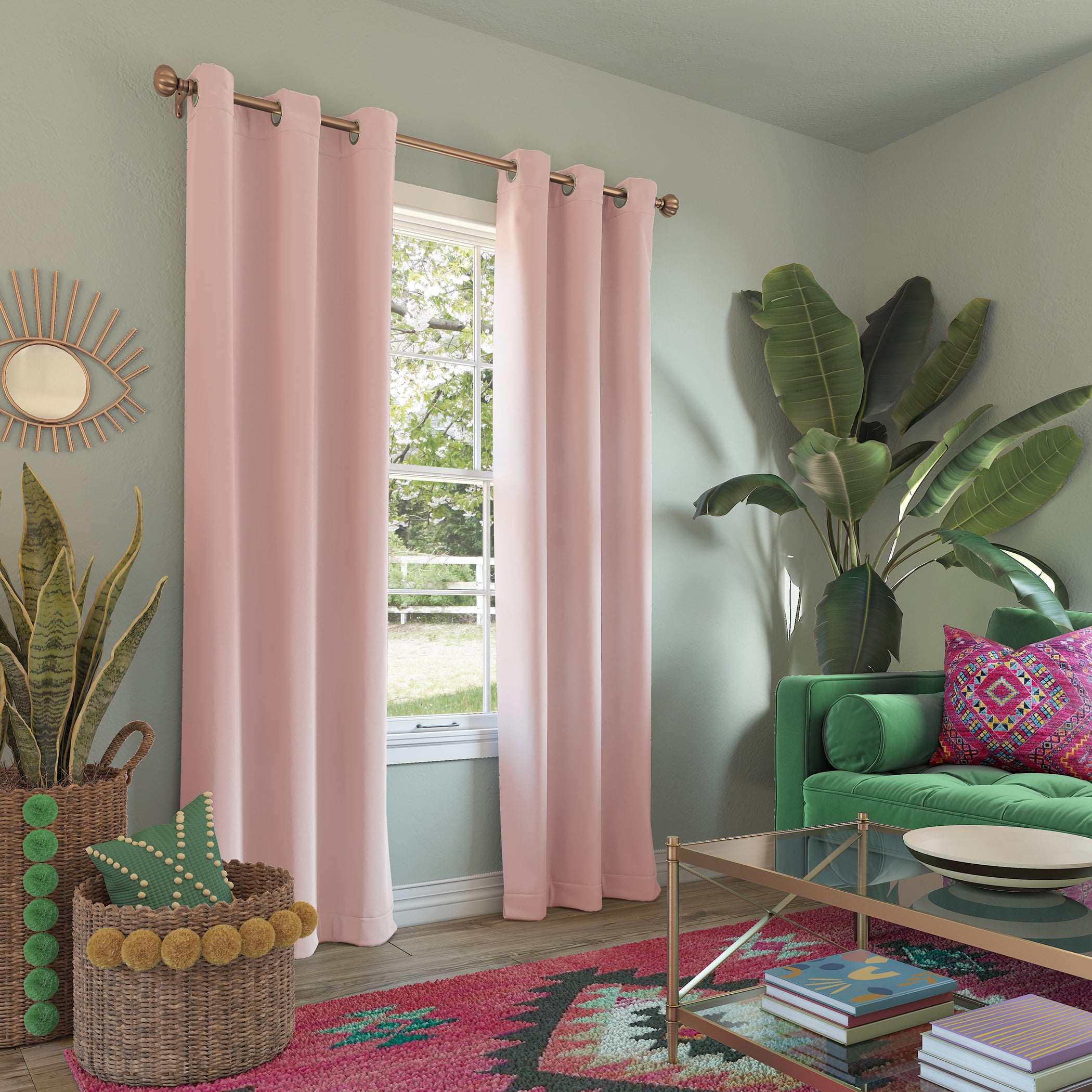 Sun Zero Solid Print Grommet Blackout Curtain Panel, 40" X 84"