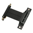 thumbnail image 1 of PCIE 4.0 4X Riser Cable, Dual 90 Degree Right Angle Extension, PCIE 4.0 4X Port High Speed 64 Pin Flexible GPU Graphics Card Extension Cable for PC Cases, 1 of 7