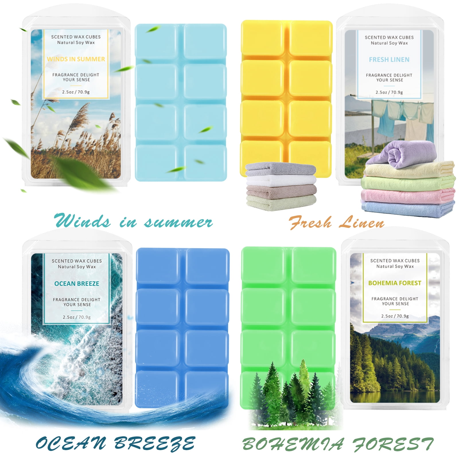 SCENTORINI Scented Wax Melts, Long Lasting Scent Soy Wax Cubes for Warmer Candle Making, 16 Pack Gift Set for Fall and Winter