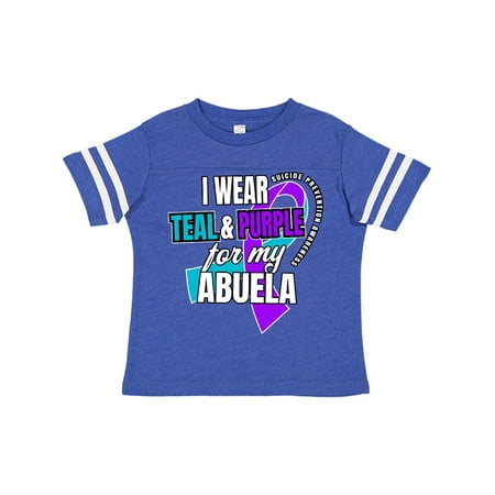 

Inktastic Suicide Prevention I Wear Teal and Purple for My Abuela Gift Toddler Boy or Toddler Girl T-Shirt
