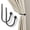 Black-ball, variant on Brass Curtain Holdbacks 2pcs, Wall Mounted Drapery Tiebacks with Screws, Heavy Duty Metal Decorative Window Drapery Holder Curtain Hook