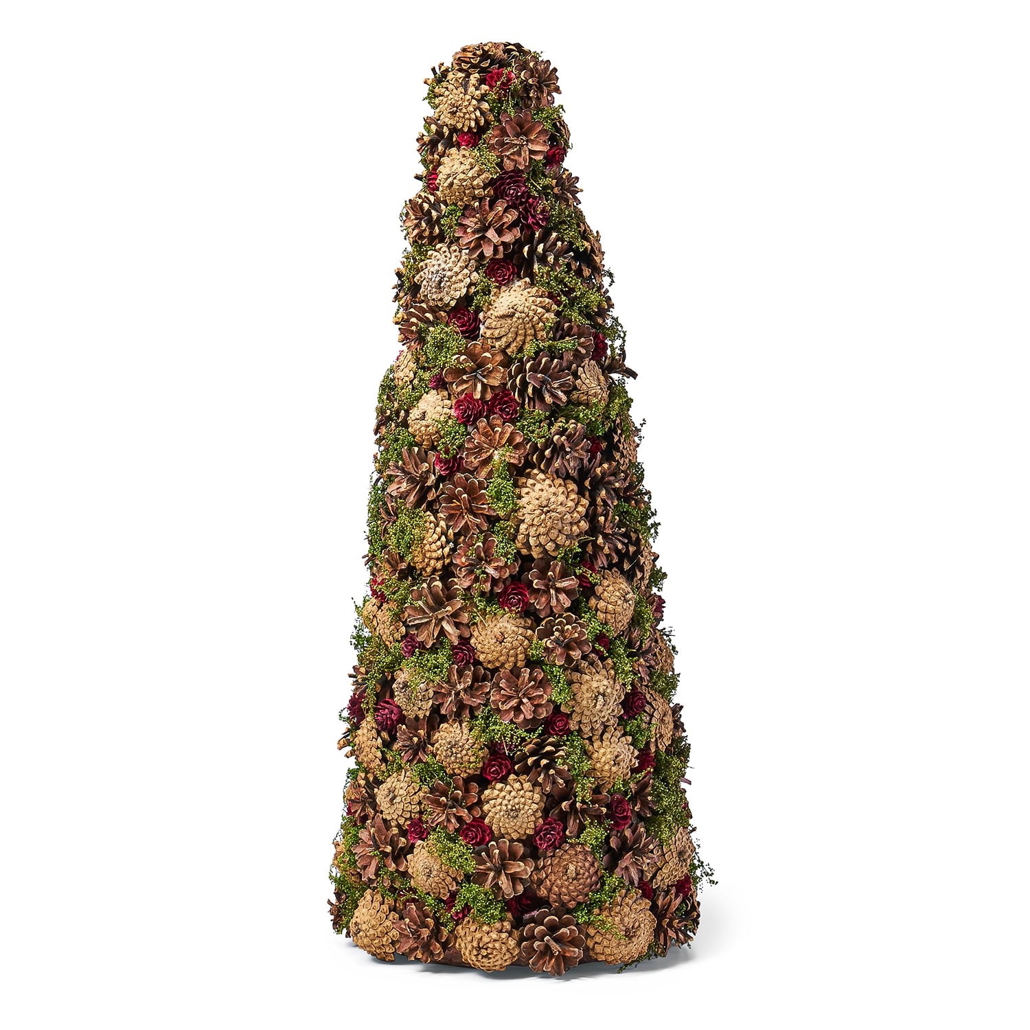 Kepooman Pre-Lit Table Top Christmas Tree, Mini Christmas Tree, Small Artificial Christmas Pine Cone Tree for Table Kitchen Holiday Decor, Natural Kepooman Pre-Lit Table Top Christmas Tree, Mini Christmas Tree, Small Artificial Christmas Pine Cone Tree for Table Kitchen Holiday Decor, Natural