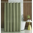 thumbnail image 3 of Textured Fabric Shower Curtains 72 Inches by 72 Inches, Sage Checkered Printed Bathroom Curtains Machine Washable, 3 of 5