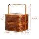 thumbnail image 3 of Caja de almuerzo de bambú de estilo chino Caja de almacenamiento Cuadrada Diseño de doble capa Natural Pequeña, 3 of 9
