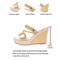 thumbnail image 4 of DAFEI Thick Soled Toe Wedge Slip Height Increasing Sandals with Cut Out Design Comfortable Women's Sandals, 4 of 7