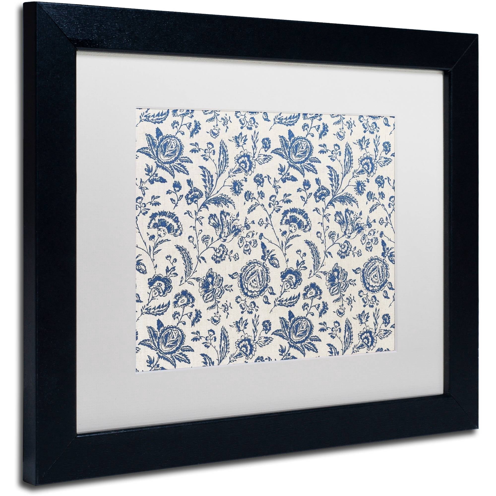 Trademark Fine Art "Toile Fabrics IX" Canvas Art by Color Bakery White Matte, Black Frame