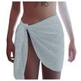 thumbnail image 2 of qazqa women's short sarongs beach wrap sheer bikini wraps chiffon cover ups for swimwear dark gray one size, 2 of 4