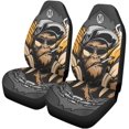 thumbnail image 2 of FMSHPON Set of 2 Car Seat Covers Brown Cool Monkey Bananas Gorilla Tattoo Ape Mascot Universal Auto Front Seats Protector Fits for Car,SUV Sedan,Truck, 2 of 5