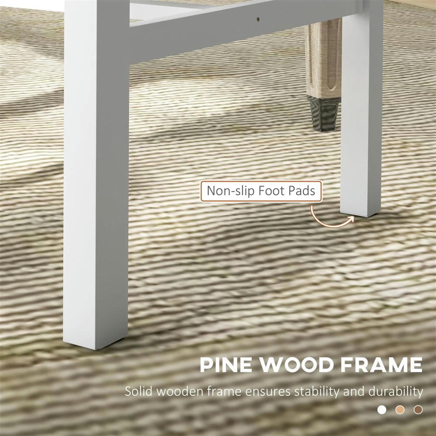 Demi Bonn Dining Chairs Set of 2, Pine Wood Farmhouse Dining Room Chairs with Slat Back for Kitchen Restaurant, Living Room, White