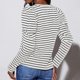 thumbnail image 3 of MKLEKYY Playeras Oversize Blusas De Punto De Manga Larga Abullonadas Para Mujer, Camisetas Casuales De Cuello Redondo A Rayas, Blusas De Moda 2024 Talla M, 3 of 3